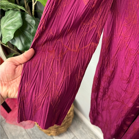 ZARA Jacquard Button Down Long Sleeve Midi Dress With Belt Women’s Large - Picture 6 of 10